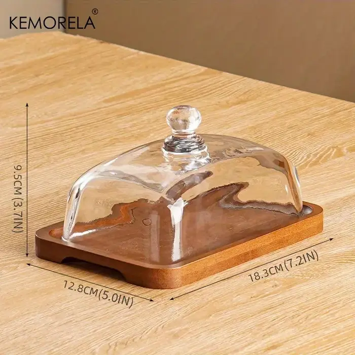 Beurre vintage avec couvercle en verre - Assiette à dîner rectangulaire élégante