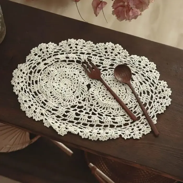 Nouveaux dessous-de-plat ronds ovales en crochet