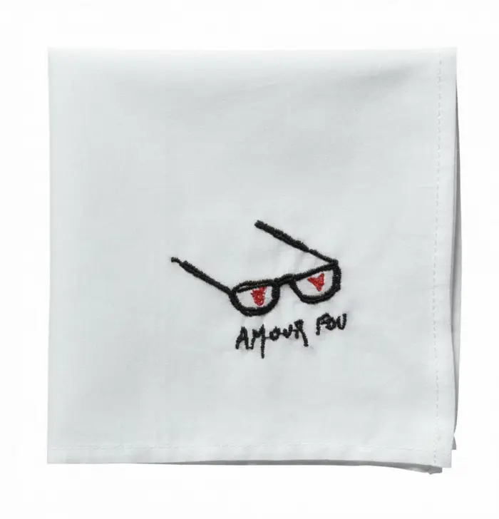 Mouchoir Hankie Amour Blanc 25 x 25