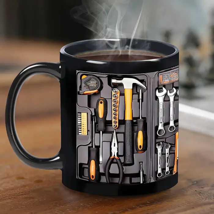 Tasse à café boîte à outils thème poignée en forme de C boîte à outils de mécanicien tasse pour mari