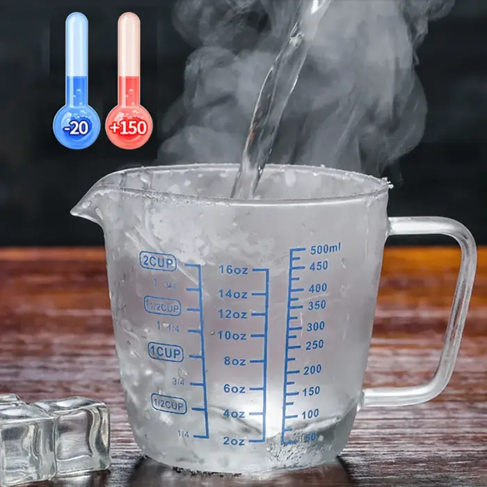Tasse à mesurer en verre YWDL 250/500ml avec couvercle