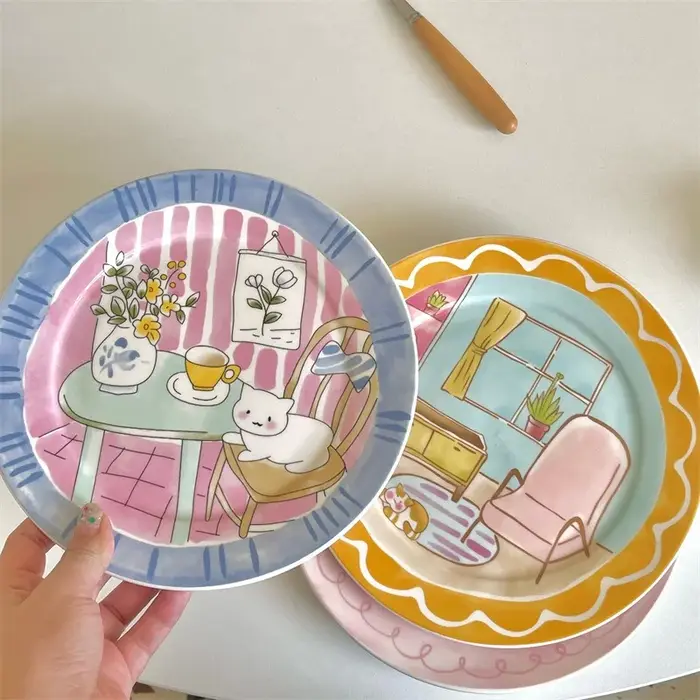 Assiette en céramique mignonne et ludique