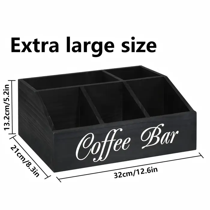 Panier de rangement en bois pour bar à café - Organisateur d'accessoires
