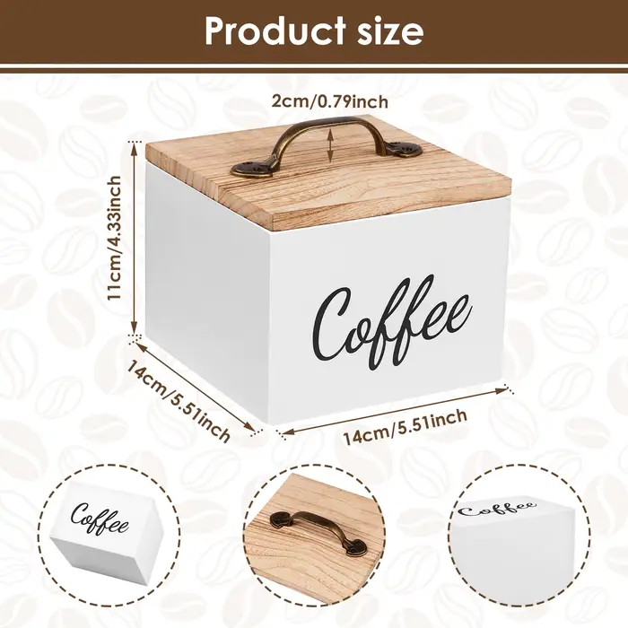 Porte-dosette de café en bois avec couvercle