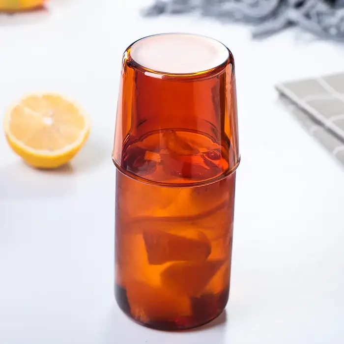 1 ensemble de carafe à eau de chevet et de gobelets en verre