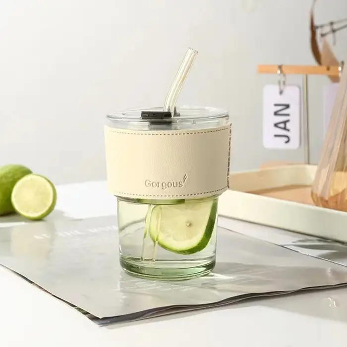 Verre créatif café avec couvercle tasse à boire lait thé boisson