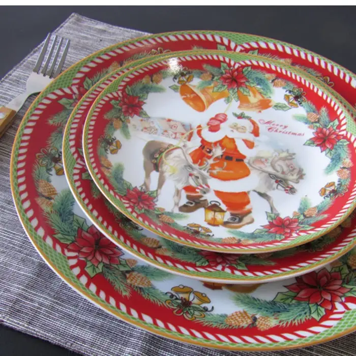 Assiettes à steak en céramique de Noël
