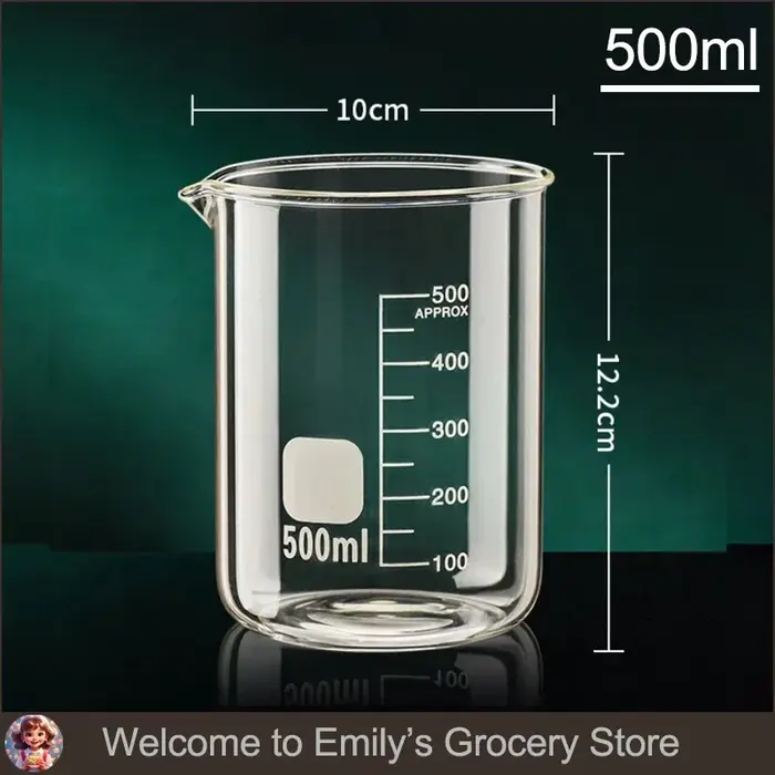 Tasse à mesurer transparente en verre à haute teneur en Borosilicate