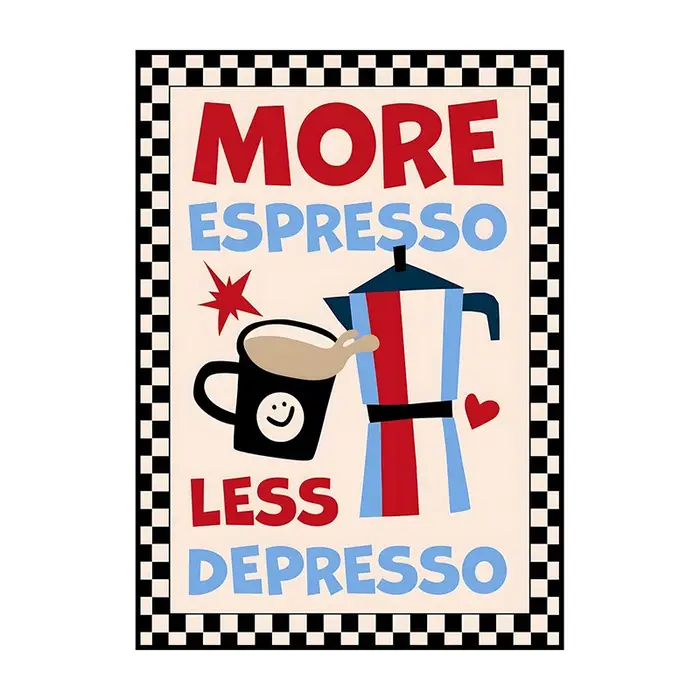 Affiche de Club de café de Style bohémien, impression de café et de Croissants, peinture sur toile a