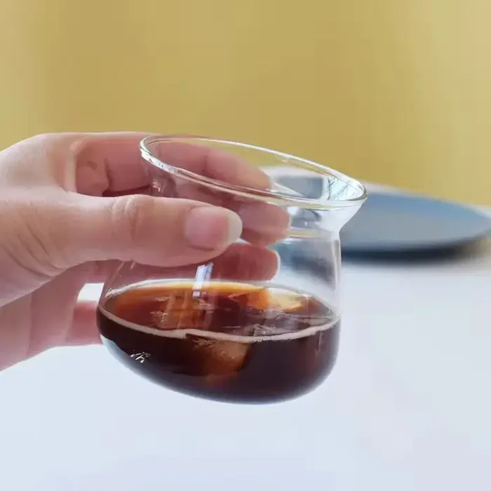Serveur de café goutte à goutte chaud, cafetière infusée à la main, tasses claires bleu gris, tasse à café en verre à haute teneur en Borosilicate résistante à la chaleur froide