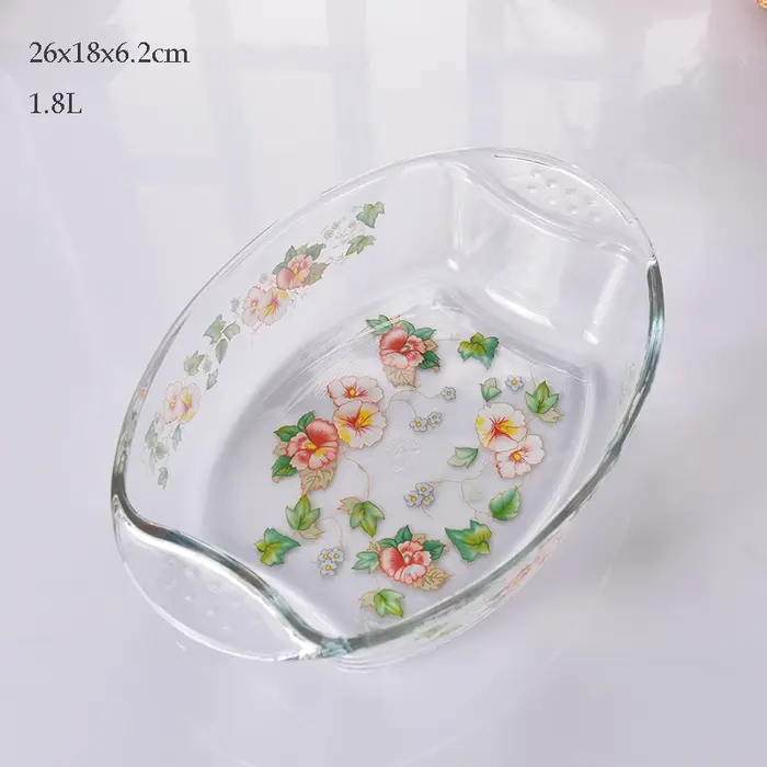 Plats en verre rectangulaire pastorale