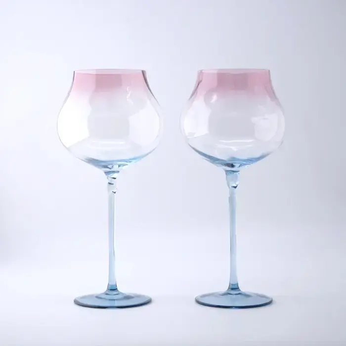 Ensemble de 2 verres à vin rouge à dégradé de grande capacité de 750 ml, verres à vin rouge de Bourg