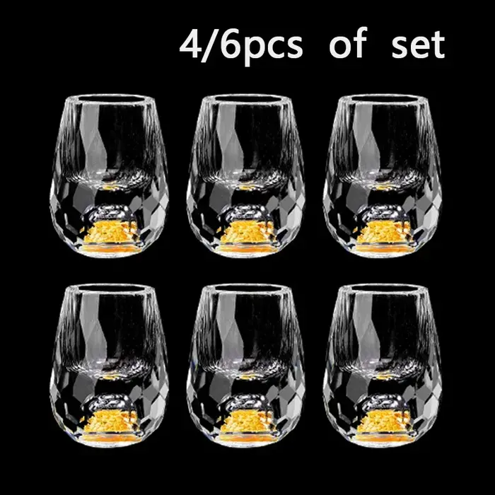 1/4/6 pièces diamant cristal liqueur verres ensemble Vodka Shot verre vin