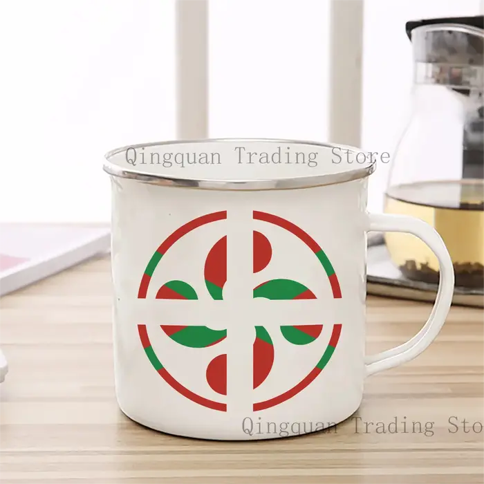 Lauburu pays basque croix Ikurrina Euskal Herria ue espagne tasse émaillée tasse à café 11oz céramiq