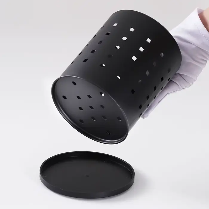 Porte-couverts en acier inoxydable noir