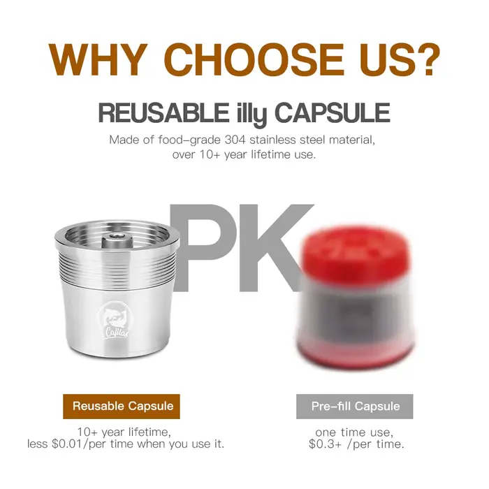 Capsule de café réutilisable ICafilas pour machine illy X7.1 illy Y5, filtre à café rechargeable en 