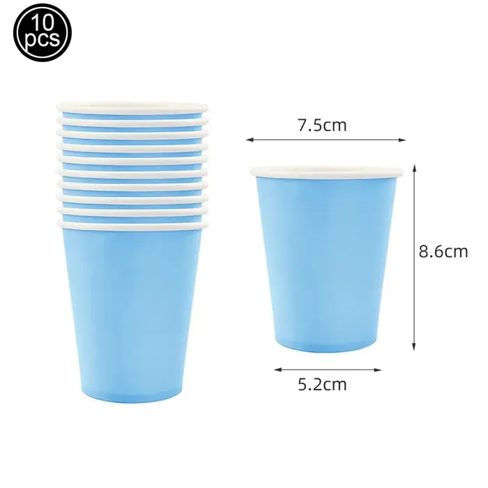 Vaisselle jetable thème bleu clair