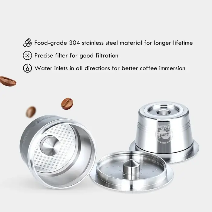 ICafilas dosette de café pour Caffitaly Tchibo Cafissimo réutilisable en acier inoxydable capsule
