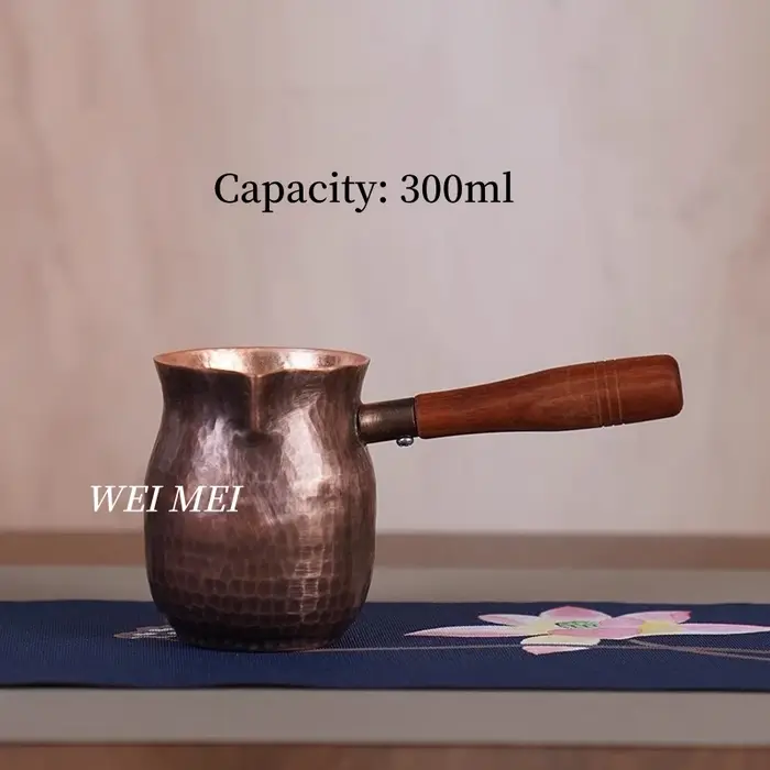 Tasse à café vintage en cuivre pur 800 ml, tasse à eau épaissie à texture martelée faite à la main, 