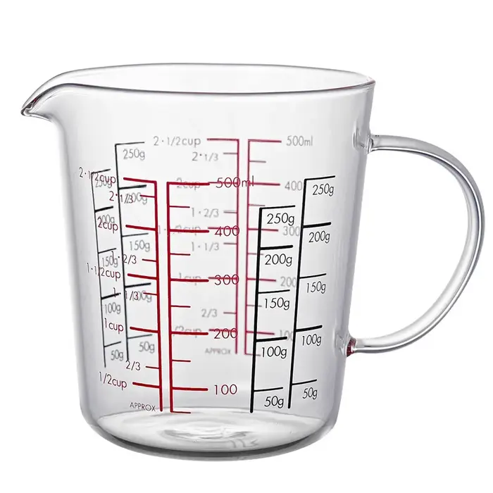 Tasse à mesurer en verre résistant à la chaleur YWDL avec poignée