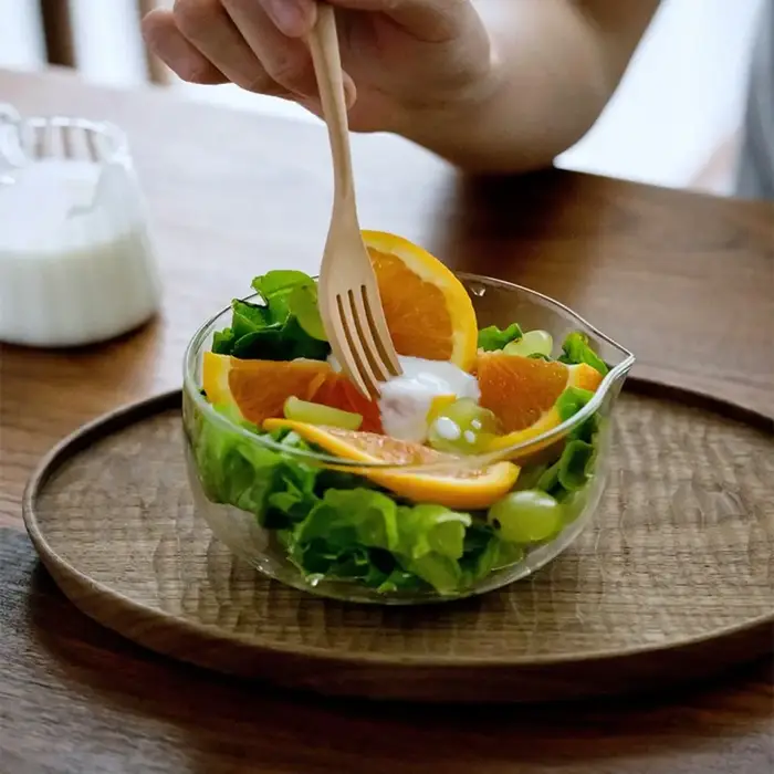 Nouveau 350/600ml bol en verre japonais Transparent bol à salade cuisson yaourt bol légumes
