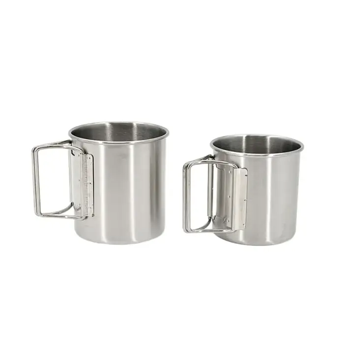Tasses tasse à boisson ustensiles de cuisine de voyage tasse en acier inoxydable tasse touristique vaisselle extérieure tasse d'eau potable ustensiles de pique-nique tasse de Camping