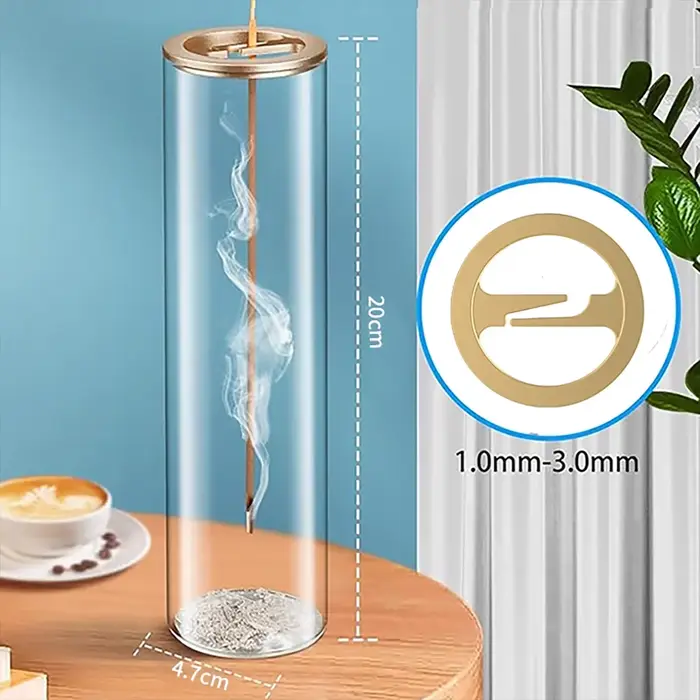 Brûleur d'encens moderne en verre anti-cendres volantes avec cendrier