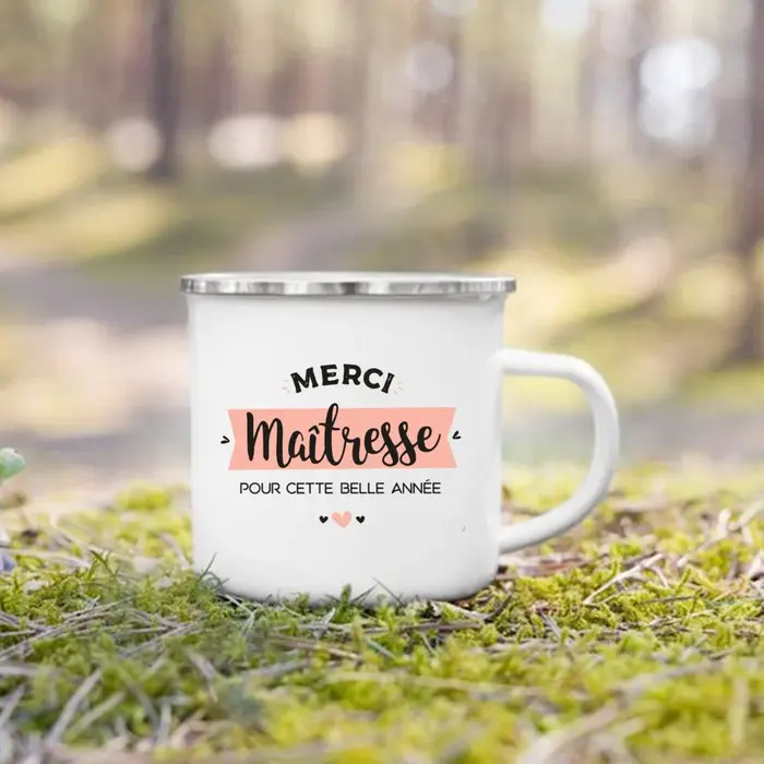 Merci Maitresse tasse imprimée française tasses à café créatives boissons Dessert lait émail