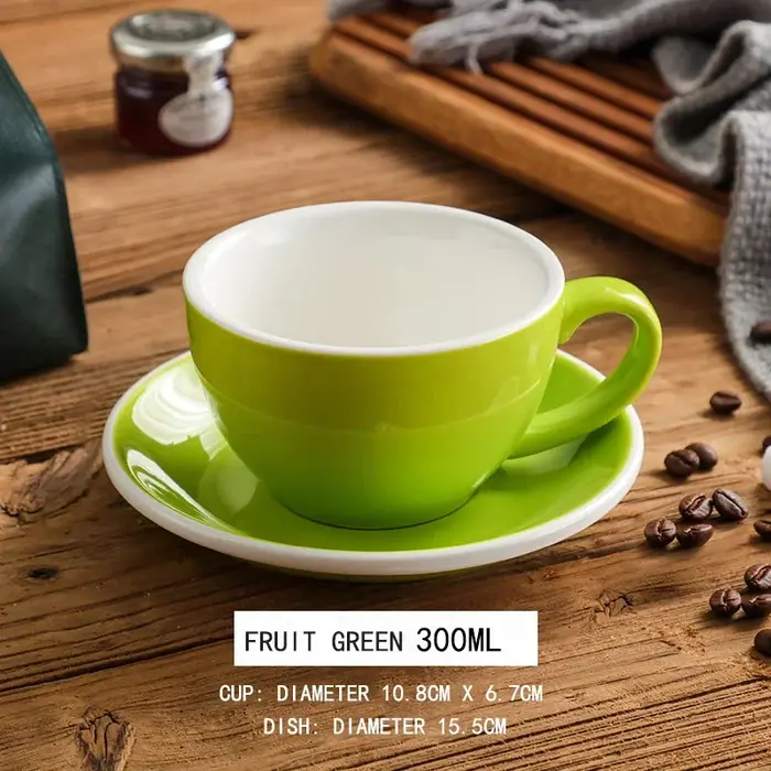 Ensemble de tasses à café et soucoupes en céramique de 300ml