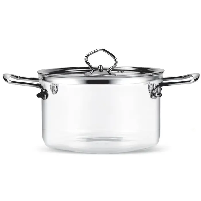 Verrerie moderne haute teneur en verre Borosilicate marmite transparente minimaliste casserole