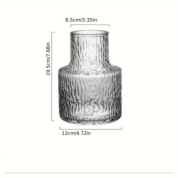 Vase en verre texturé glacier fait à la main