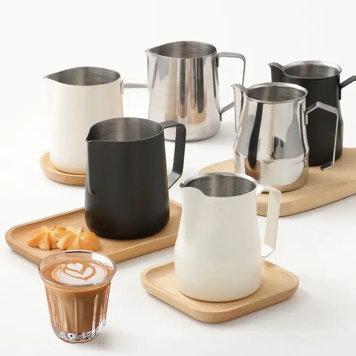 Pichet à mousse de café et de lait en acier inoxydable 304