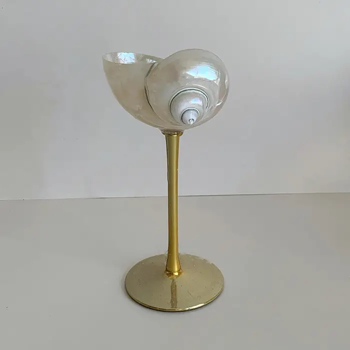 Verre à vin conque originale, gobelet de Banquet fait à la main, polissage du verre en métal naturel