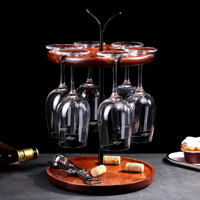 Support de verre à vin à l'envers de 6 capacités