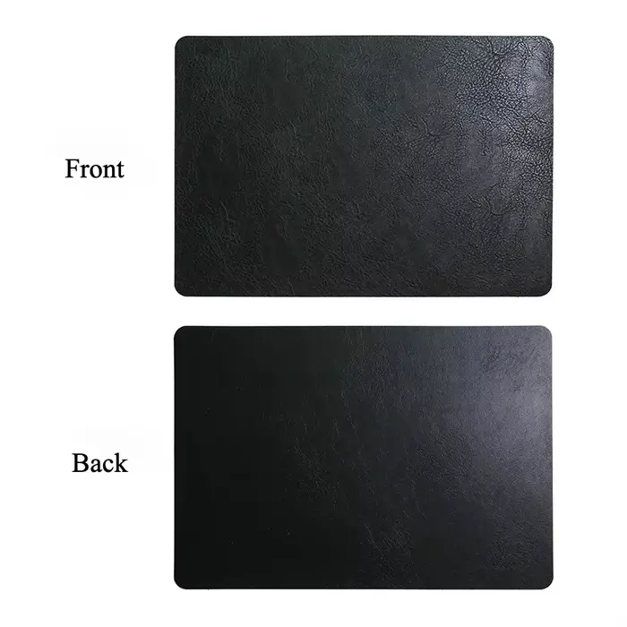 Napperons en cuir PVC avec Texture peau de vache, imperméables, résistants à l'huile, à la chaleur, 