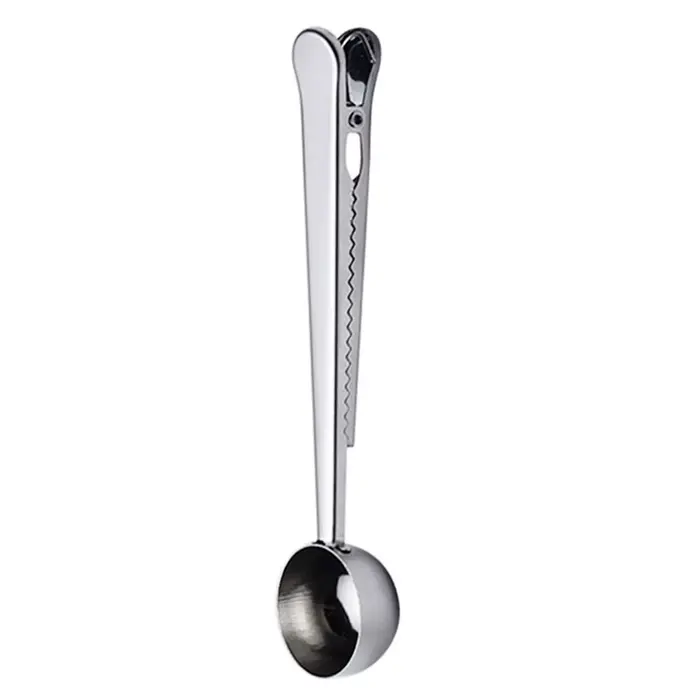Cuillère à café avec clip, cuillère à poudre d'assaisonnement, 2 en 1, cuillère doseuse à café moulu