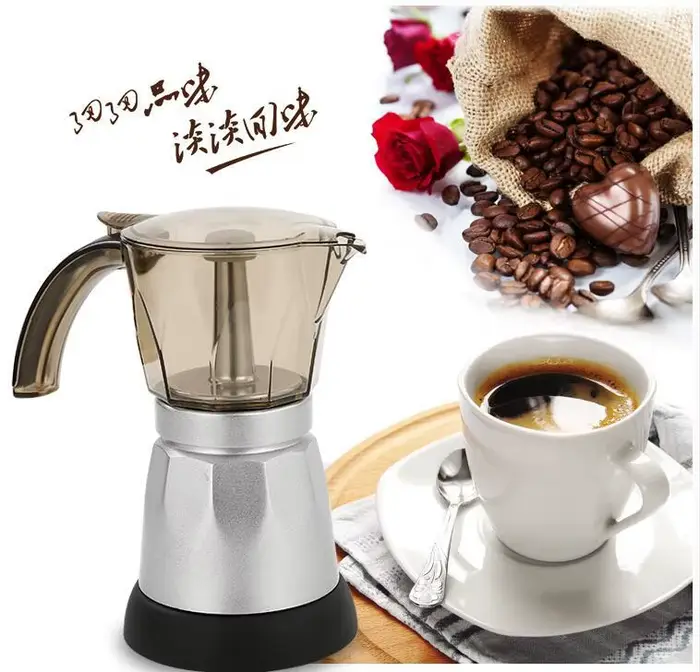220V 480W 3 tasses électrique thé cafetière Pot Cafetera Machine moka amovible café cuisine outil bureau à domicile