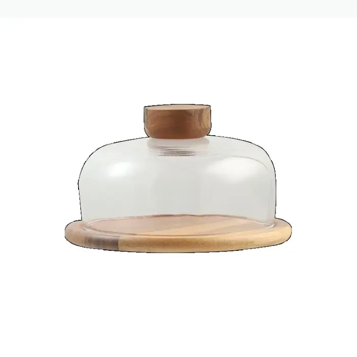 Plateau à gâteau en bois avec couvercle en verre, assiette à dessert, assiettes décoratives, assiettes de présentation, assiette à pâtisserie, plateau à thé, bol à fruits, plat à dim sum