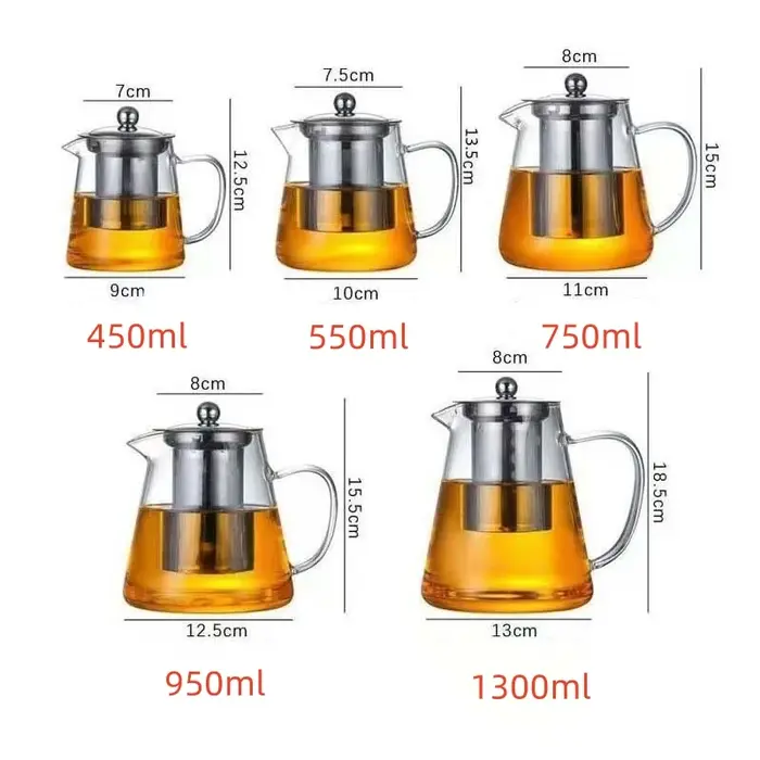 Théière en verre avec infuseur pour pichet à thé