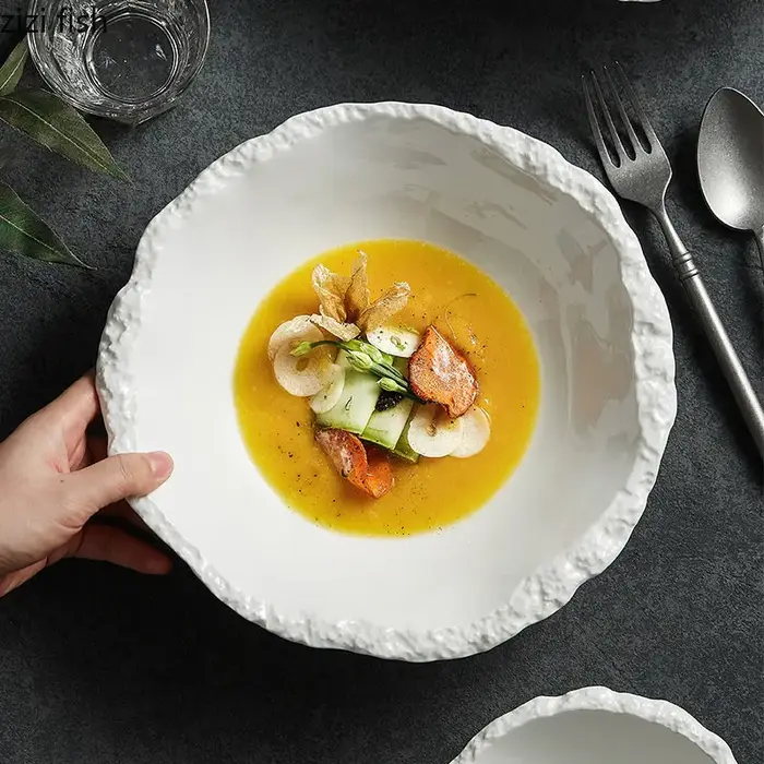 Bol à soupe en céramique blanc Simple
