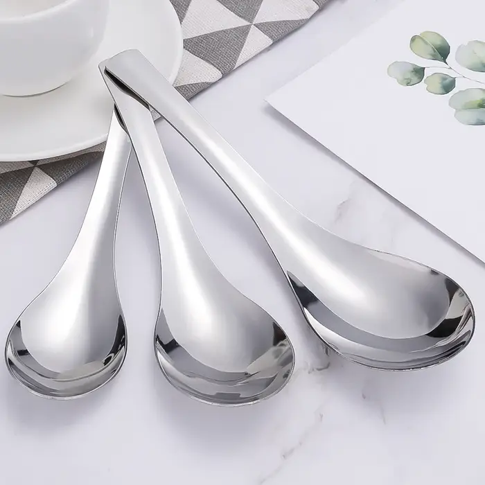 Cuillères à soupe chinoises en acier inoxydable