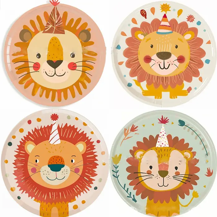 Assiettes en papier Lion