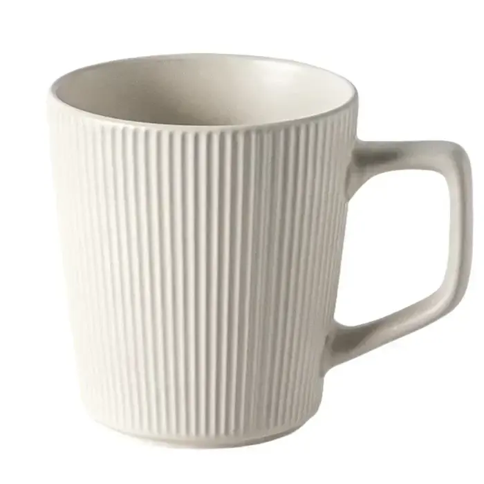 Tasse à café rayée de style vintage avec poignée, tasse à lait en céramique, tasse à eau simple, gra