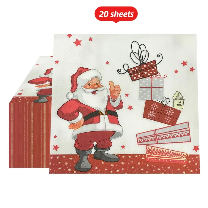 Serviettes de table de Noël 20/40/60 pièces - Père Noël