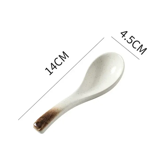 Cuillère à soupe en céramique créative, vaisselle japonaise, cuillère à soupe, cuillère à manger, us