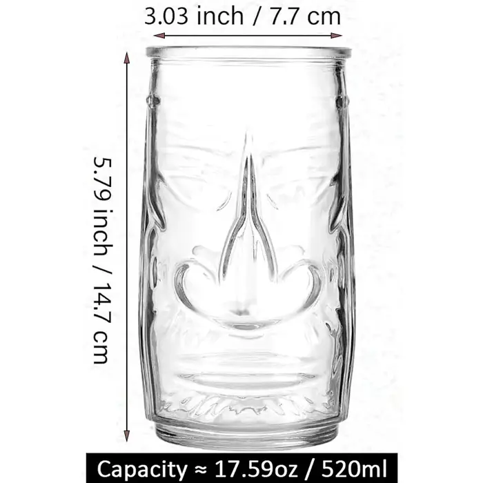 Tasse Tiki en verre Bar moderne Tiki refroidisseur gobelets transparents