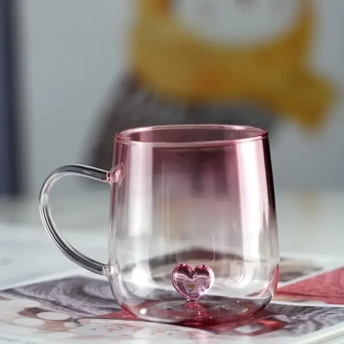 Nouvelle tasse en verre transparent dégradé