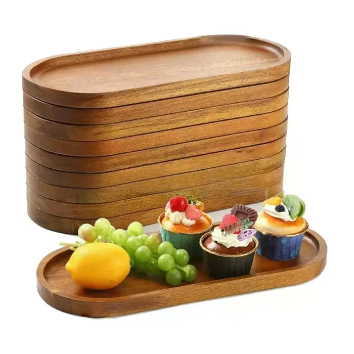 Assiette en bois japonaise, plateau ovale en hêtre, mini assiette en bois massif, petite assiette pour enfants, assiette entièrement en bois
