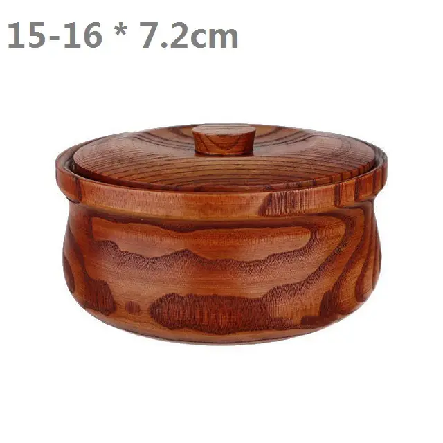 Bol en bois massif avec couvercle Bol à salade en bois Bol de service réutilisable pour salade, frui