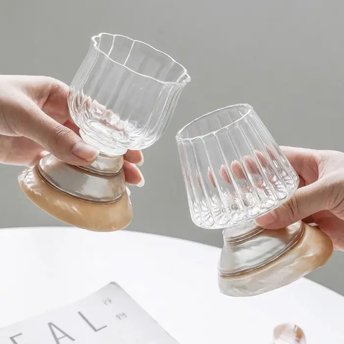 Verre à vin français en coquillage naturel